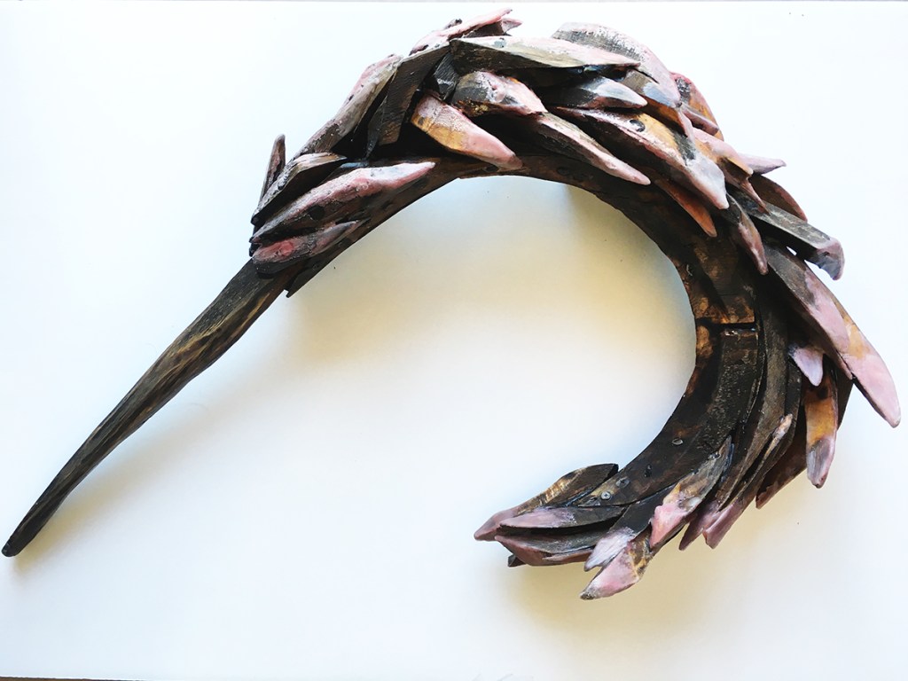 Blue Gramma Grass 2019 Wood, wax 20 x 32 x 8 in.