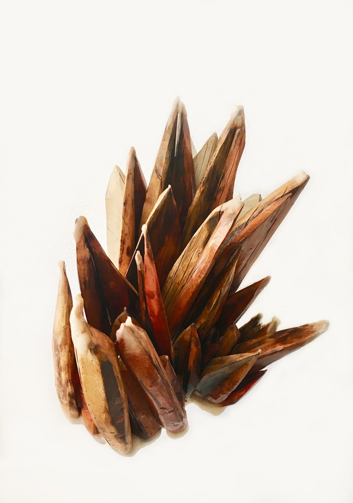 All about the Grass 2019 Wood, wax 28 x 14 x 18 in.